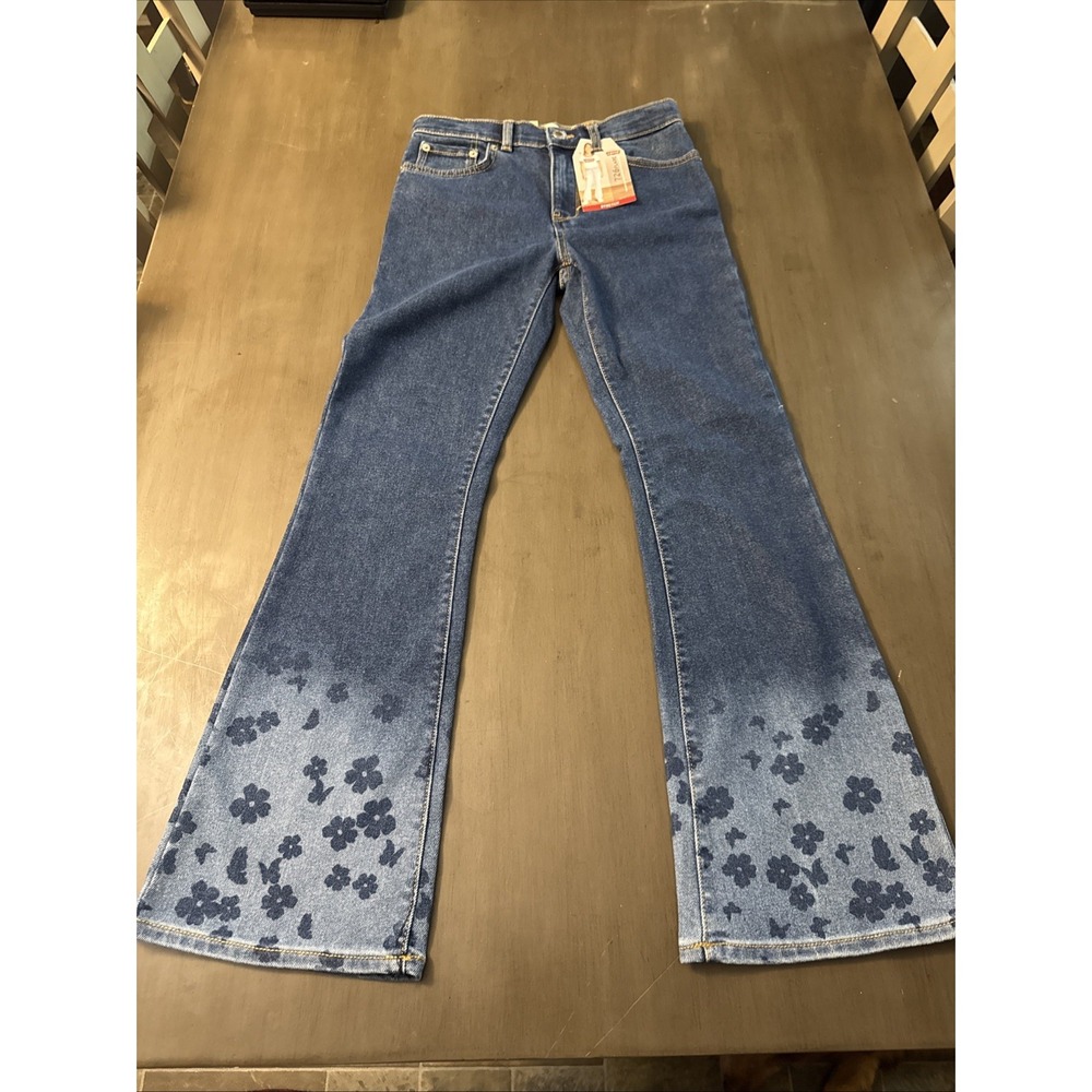NWT Levi's 726 Girls Flare Denim Size 14 Adjustable Waist Comfort Stretch Design
